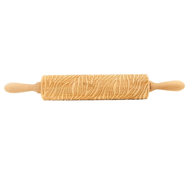 Holz Teigroller mit Prägemuster Zebra 