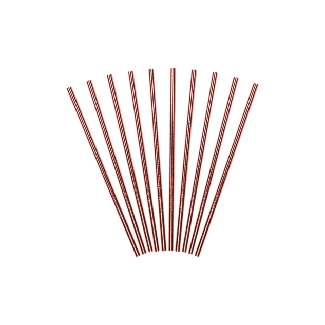 10 Papier Strohhalme, rosegold, 19,5cm 