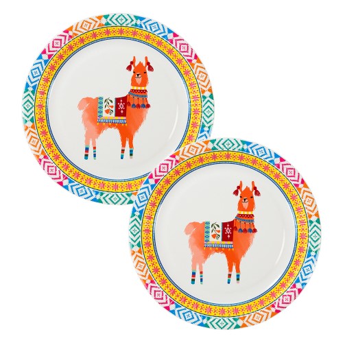 8 Pappteller, Boho, Lama 