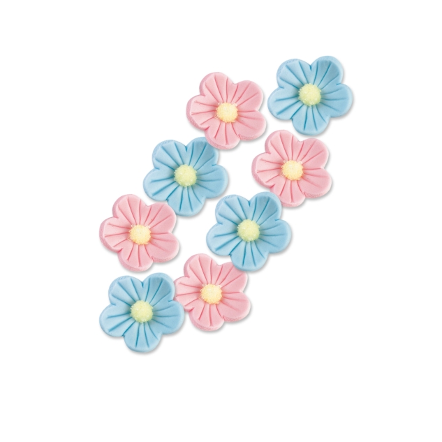 Günthart 96 Blumen rosa und blau aus Zucker 