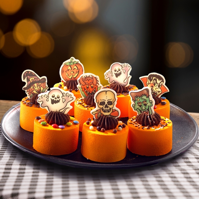 Günthart 100 Stück Halloween essbare Tortendeko. mit 8 Motiven 
