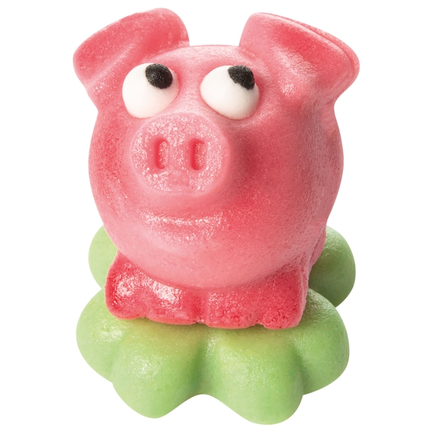 72 Marzipan Schweinchen auf Kleeblatt 