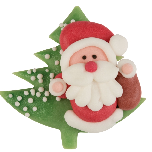 48 Zucker- Nikolaus mit Stern und Tanne aus Marzipan 