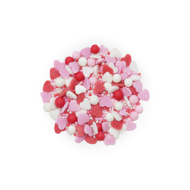 Günthart 1 Stück Streudekor Herz-Mix in Weiß Rot Rosa 700 gr Zuckerstreudekor 