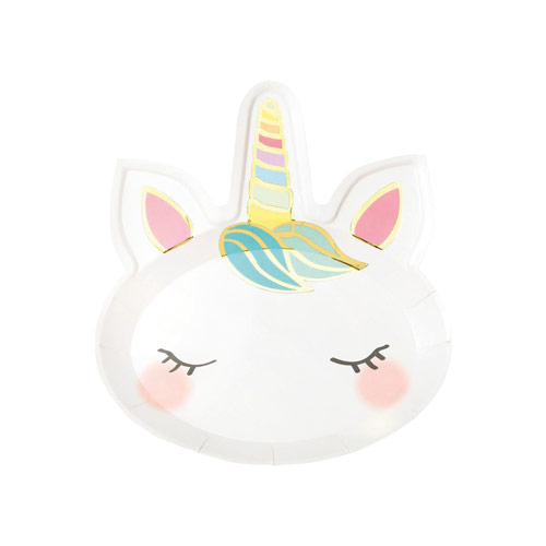 8 Pappteller, Einhorn 