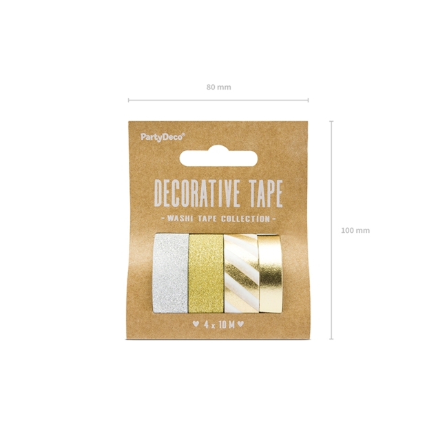 Washi Tape Set, Gold und Silber 