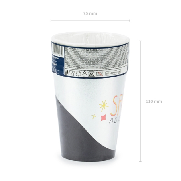 6 Pappbecher, Space Adventure, 200 ml | Weltall 