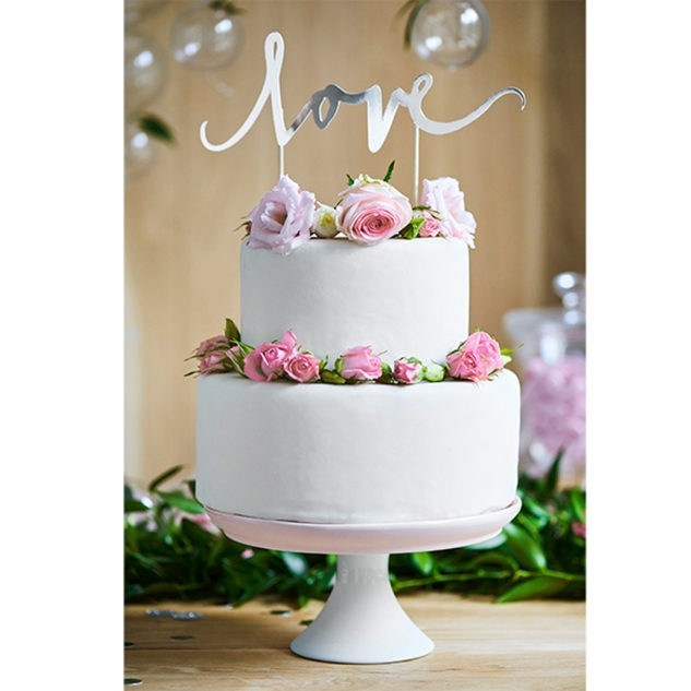 Cake Topper Love, silber 