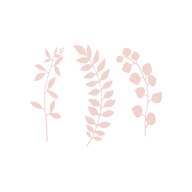 9 Papier Zweige/Blätter in rosa 