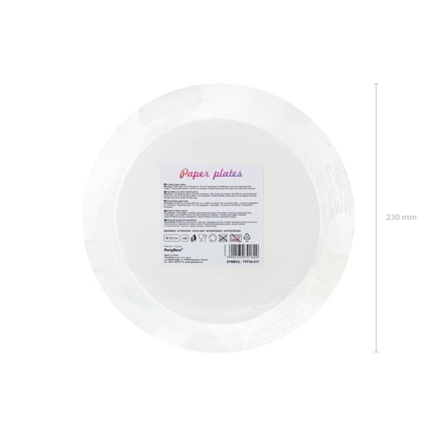 6 runde Pappteller irisierend, rosa, 23cm 