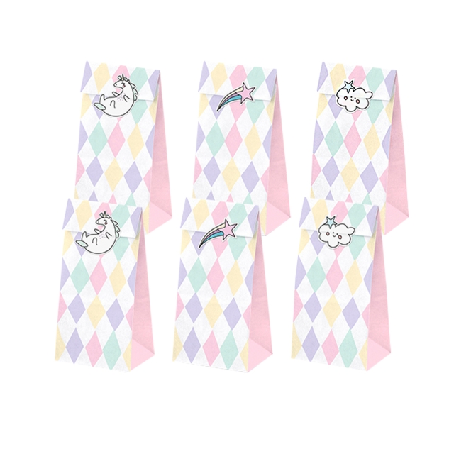 6 Geschenktüten Einhorn 