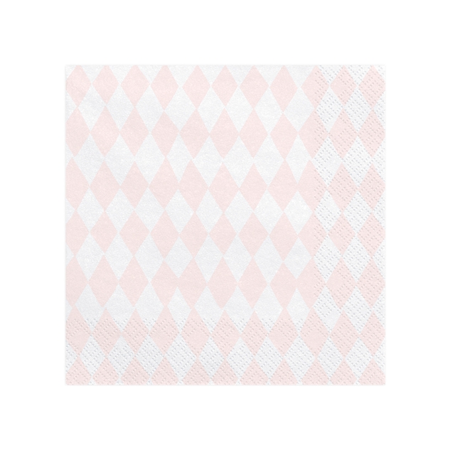 20 Servietten Einhorn / Rauten, rosa 