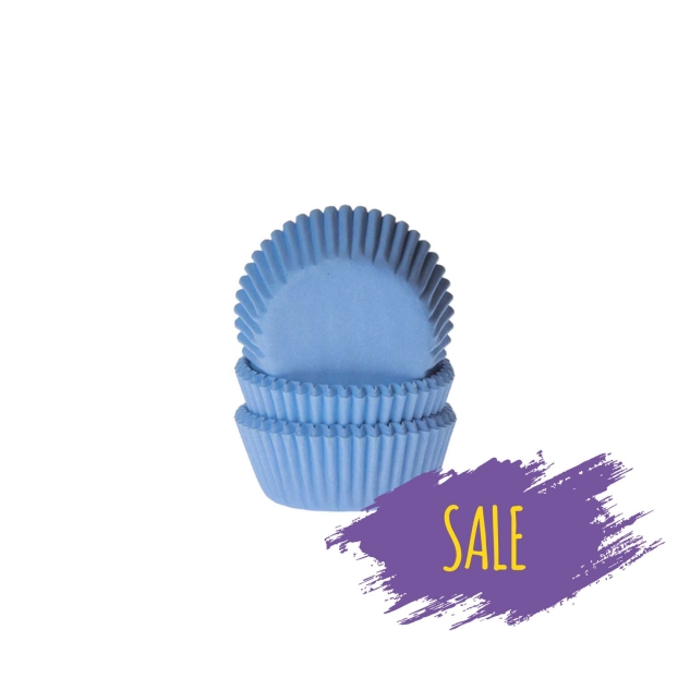 60 Mini Muffinförmchen, hellblau 