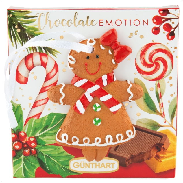 10 Stück Pralinenpräsent mit Lebkuchenfiguren und Carre-Pralinen 