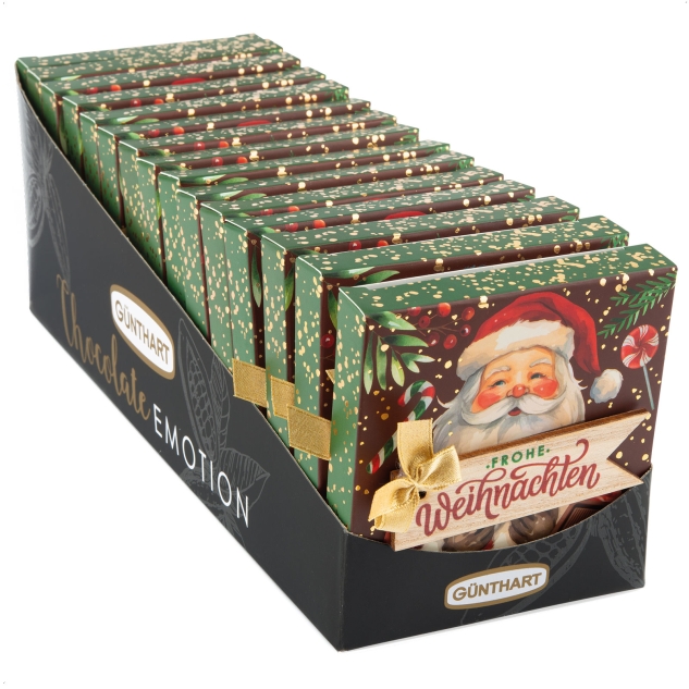 30 Stück Pralinenpräsent mit Holzstern und Holztannenbaum Dekoration 