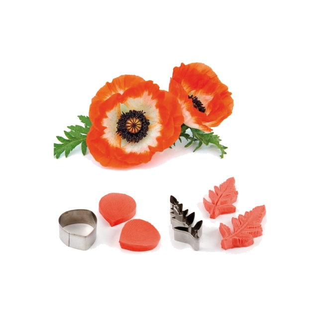 Veiner/Prägewerkzeug Set Mohnblume 