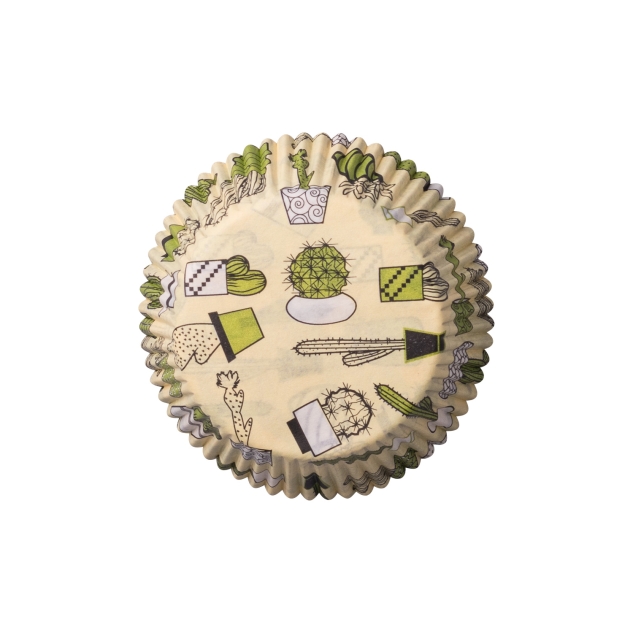 60 Muffinförmchen gelb, Kaktus, 5 x 2,5cm 