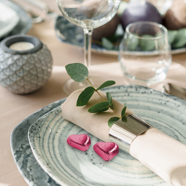 Günthart 150 rosa Herzen aus Schokolade | Herzen 