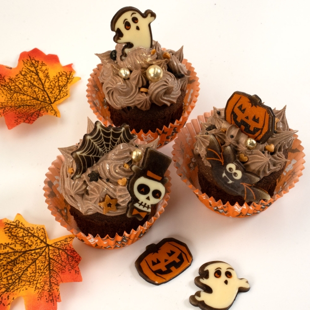 Günthart 72 Halloween Aufleger, aus weißer Schokolade 