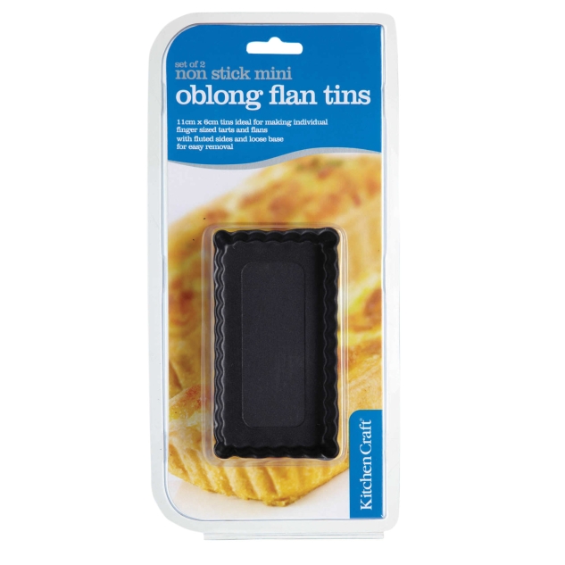 2 kleine, rechteckige Tarte - Backformen 