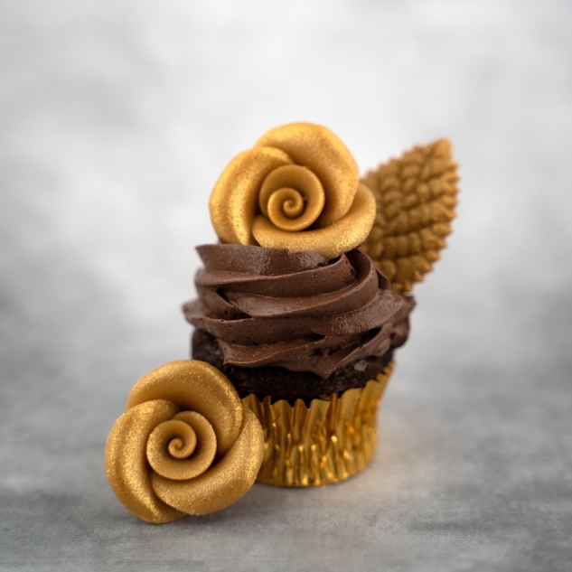 BackDecor Marzipan Rosen und Blätter, gold 