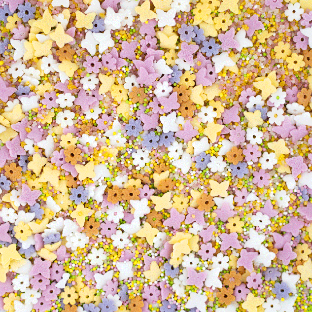 BackDecor 8 Stück Streusel Mix Blütentraum bunter Streusel Zuckerdeko 