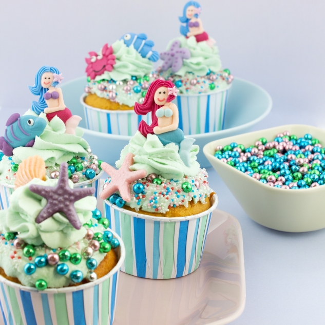 BackDecor 8 Meerjungfrauen-Set aus Zucker 