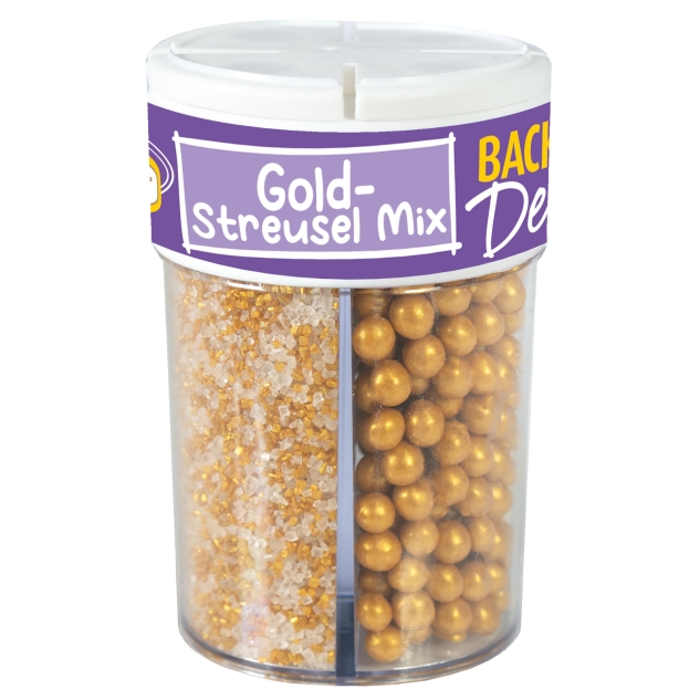 Günthart BackDecor Streusel Weihnachten GOLD Mix, Zuckerstreusel essbare Streusel Tortendeko 