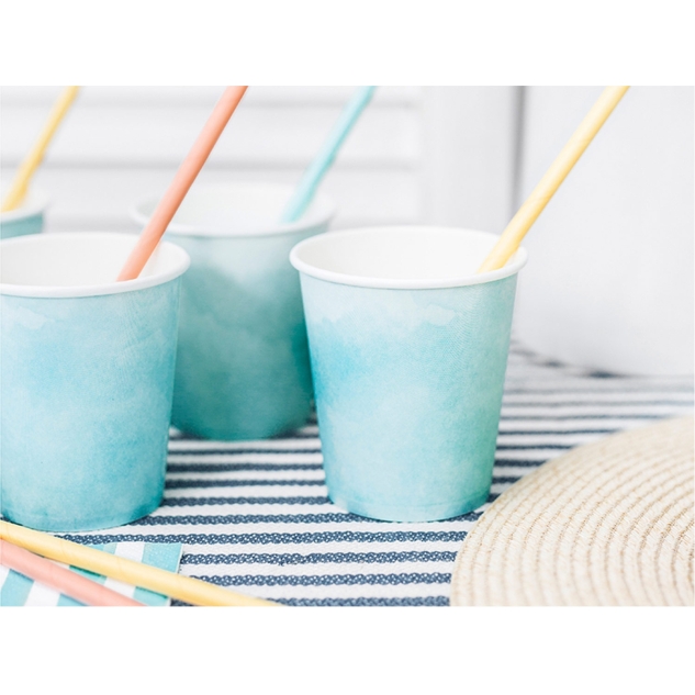 6 Trinkbecher mit Watercolor Effekt 