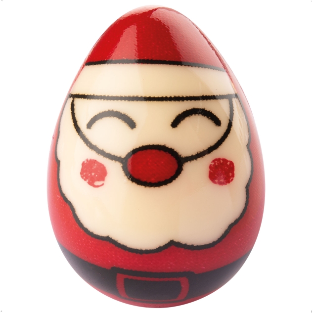 40 Stück 3D Nikolaus Eier aus weißer Schokolade 