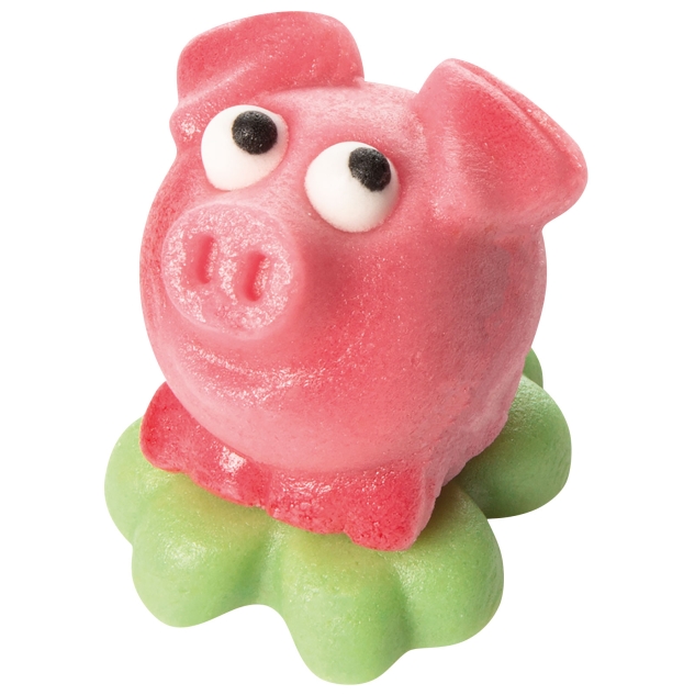 72 Marzipan Schweinchen auf Kleeblatt 