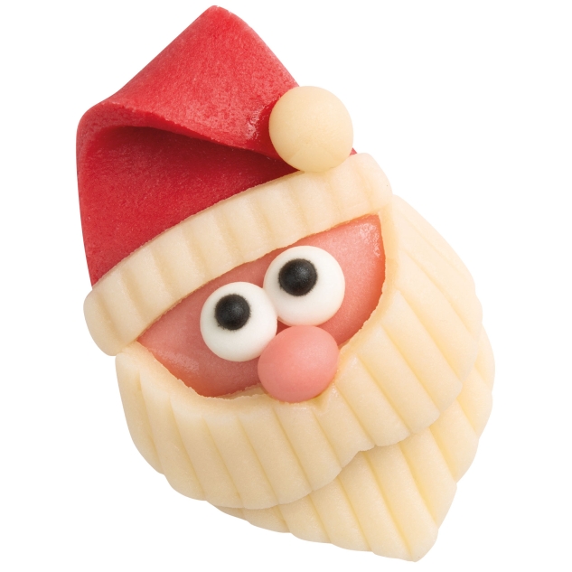 Günthart 30 Stück Marzipan Nikolaus Weihnachtsmann Gesicher in 2D optik 