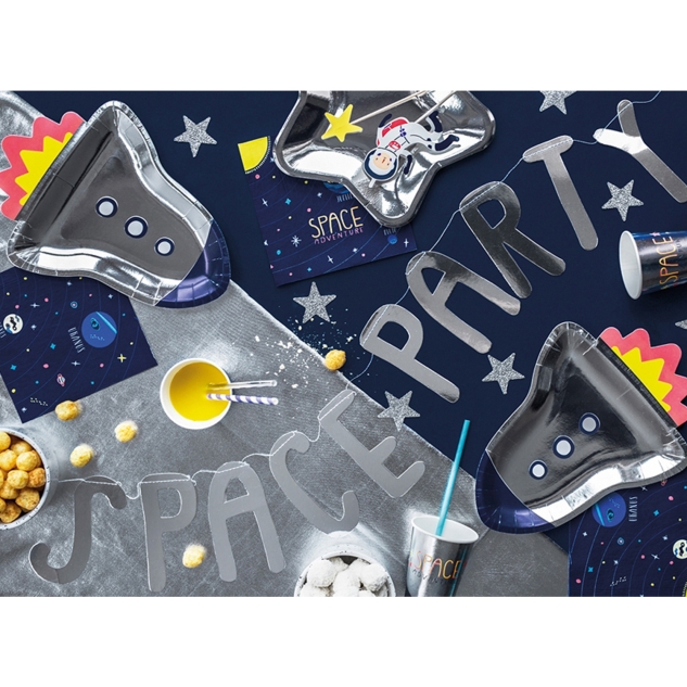 6 Pappteller, Rakete | Weltall | Weltraum 