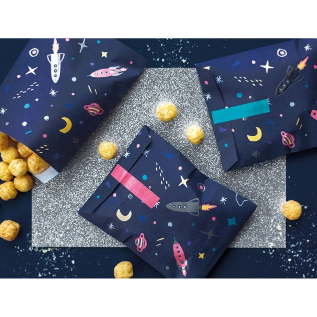 6 Papiertüten, Weltall, Weltraum 