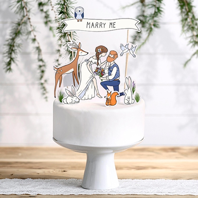 Cake Topper - Marry Me / Heirate mich 