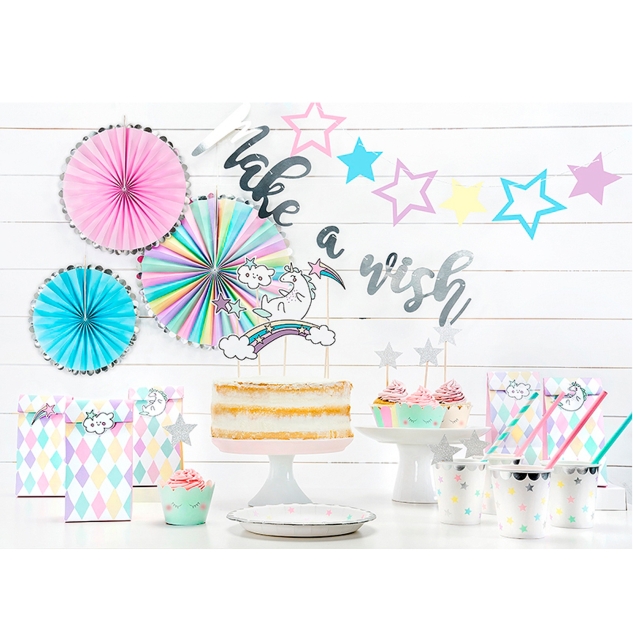 1 Cake Topper Set Einhorn 