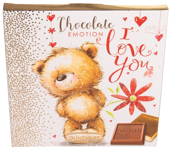 Günthart 16 Chocolate Praliné Präsent Bärenmotiv 