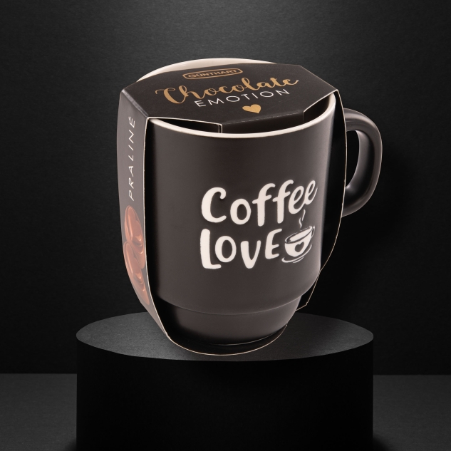 Günthart 12 Stück Tassen in schwarz und weiß mit den Schriftzug I need Coffee und Coffee love 