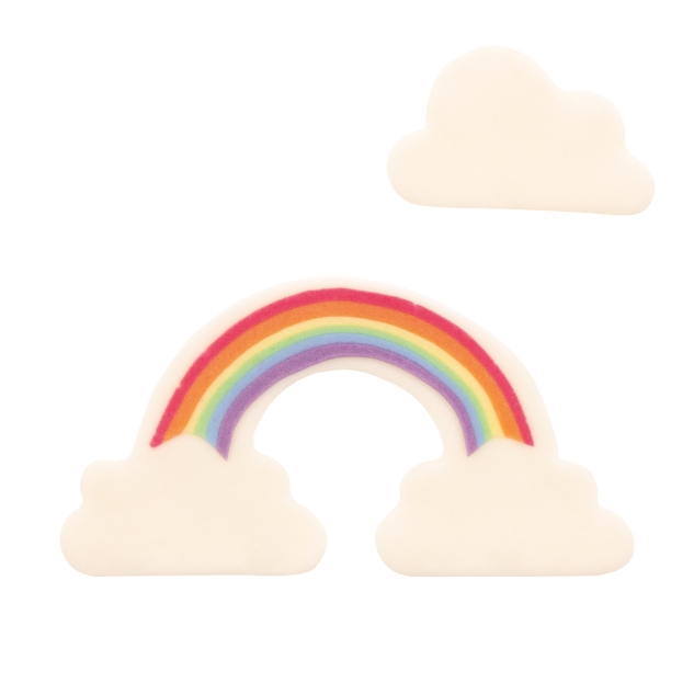 1 Keks - Ausstecher Regenbogen und Wolke 