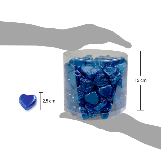 Günthart 150 blaue Herzen aus Schokolade | Betthupferl rot 