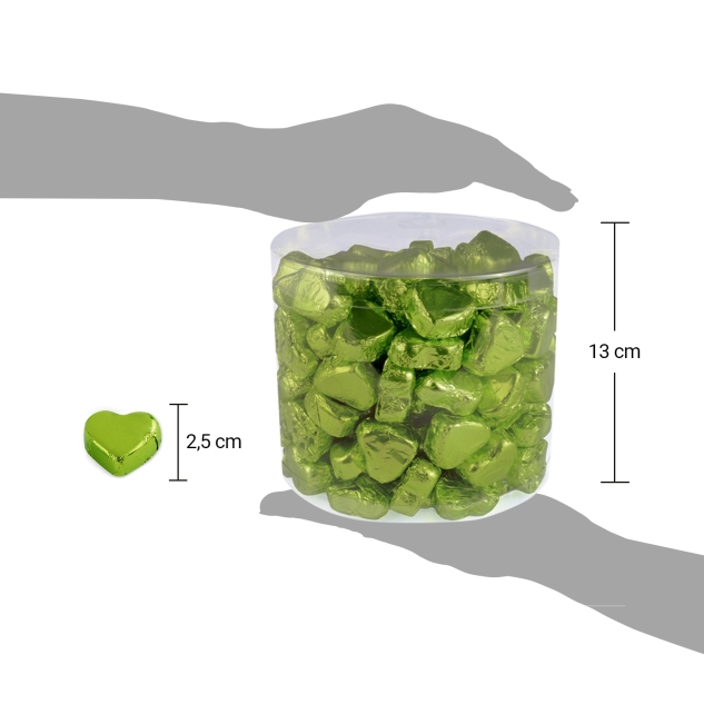 Günthart 150 grüne  Herzen aus Schokolade | Kaffeezeit 