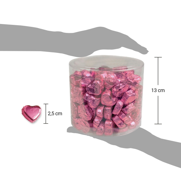 Günthart 150 rosa Herzen aus Schokolade | Kaffeezeit 