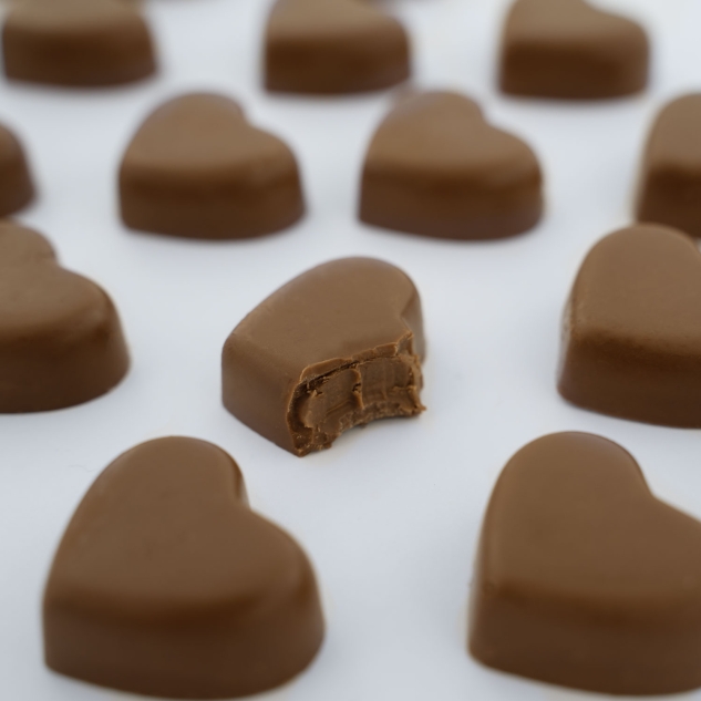 Günthart 150 rote Herzen aus Schokolade, Thank you - Geschenk 