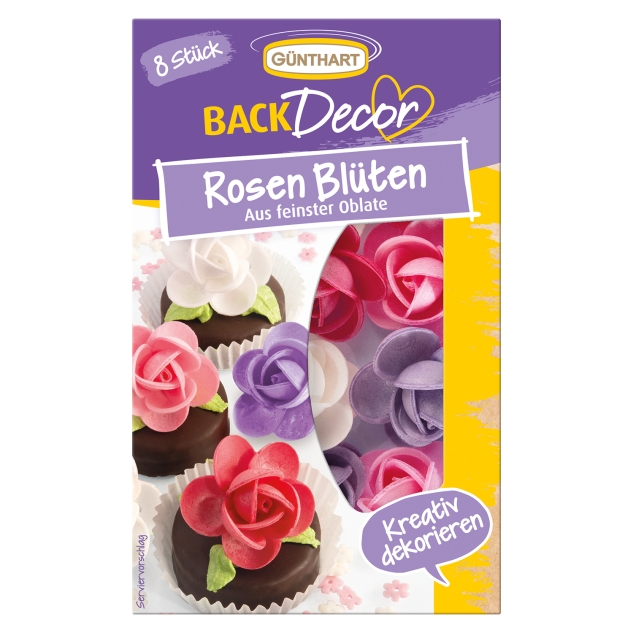 Oblaten SET mit 8 Rosen Blüten und 10 Margeriten Blüten aus Oblate 