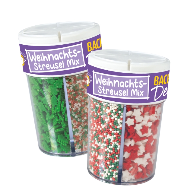 Günthart BackDecor Streusel Weihnachten Mix, Zuckerstreusel essbare Streusel Tortendeko 