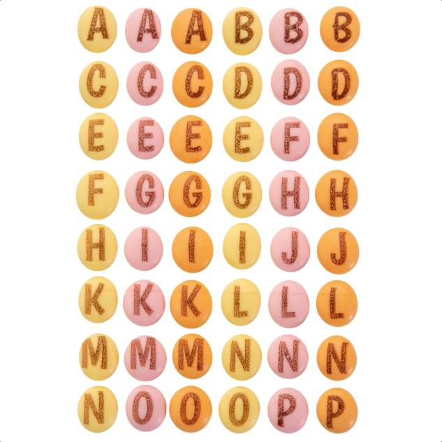 BackDecor 96 bunte Buchstaben & Zahlen aus Zucker 