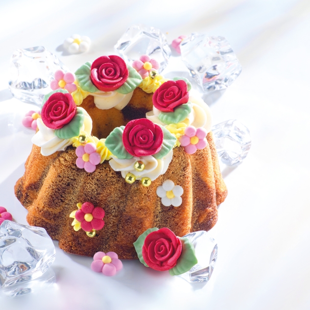 BackDecor 15 Rosen mit Blumen aus Zucker 