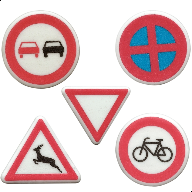 100 Dekor- Kleinteile, Verkehrszeichen, sortiert 