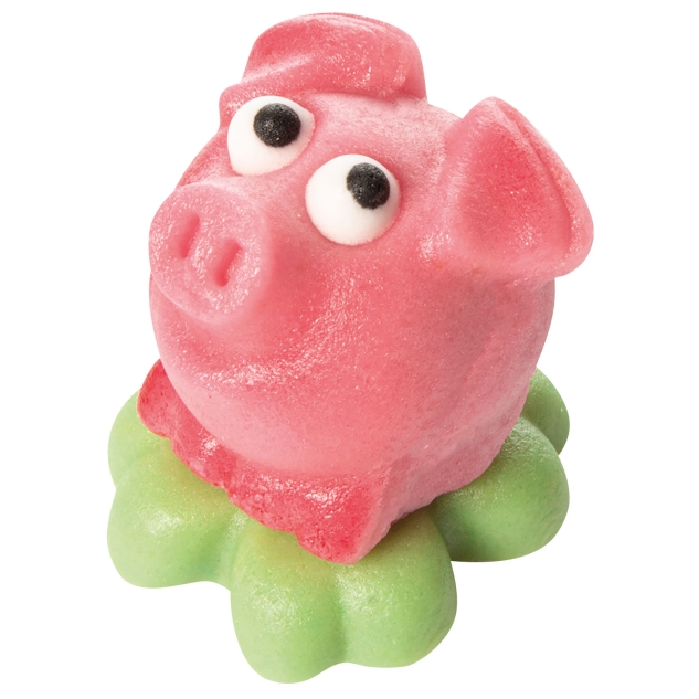 72 Marzipan Schweinchen auf Kleeblatt 