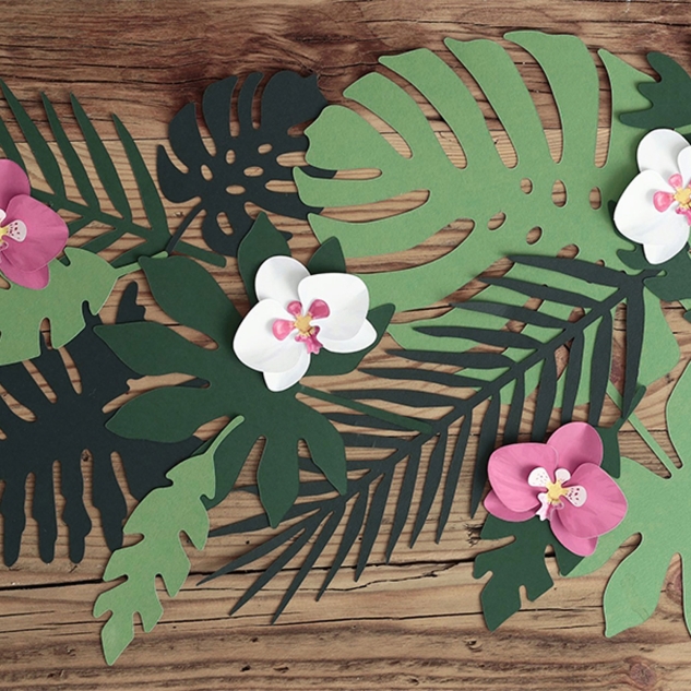 1 Aloha Papier Dekorationset - Tropische Blätter 